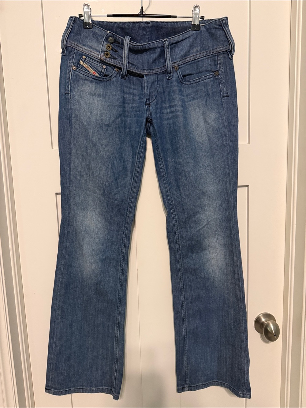 Diesel Vintage Y2K Low Rise CherRock Stretch Women's Medium Blue Flared Jeans